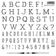 Load image into Gallery viewer, Iron Orchid Designs Apothecary Labels 6" x 6" Decor Stamp Kit - Lettering Roman Numbers Labels Great for Furniture, Crafts and Home Decor