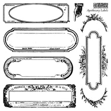Load image into Gallery viewer, Iron Orchid Designs Apothecary Labels 6" x 6" Decor Stamp Kit - Lettering Roman Numbers Labels Great for Furniture, Crafts and Home Decor
