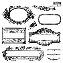 Load image into Gallery viewer, Iron Orchid Designs Apothecary Labels 6" x 6" Decor Stamp Kit - Lettering Roman Numbers Labels Great for Furniture, Crafts and Home Decor