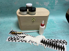 Load image into Gallery viewer, Horse Treasure Box Kit with Resin Horse, Decorative Transfers, Paints, Sealer, Brush and Instructional Video Link
