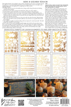Load image into Gallery viewer, Retired - 
Tinsel - Gilded IOD Transfer  Gold Foil Christmas Labels, Holly, Pine, Music Sheets, Calligraphy and More