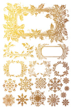 Load image into Gallery viewer, Retired - 
Tinsel - Gilded IOD Transfer  Gold Foil Christmas Labels, Holly, Pine, Music Sheets, Calligraphy and More