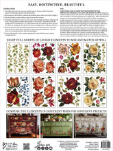 Load image into Gallery viewer, IOD Decorative Furniture Transfer Collage de Fleurs 12x16 Pad with 8 Sheets Furniture and Craft Rub On