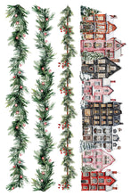 Load image into Gallery viewer, Partridge Lane IOD Transfer 8x12 Pad Rub On Furniture Crafts Iron Orchid Designs Nature with Wreaths Animals and Village Houses Christmas