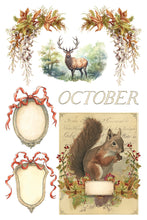 Load image into Gallery viewer, Santa's Hollow  IOD Transfer 8x12 Pad Rub On Furniture Crafts Iron Orchid Designs Nature with Fall and Christmas Themes