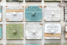 Load image into Gallery viewer, Ephemeral Type IOD 12"x12"  Decor Stamp - Great for Furniture, Crafts and Home Decor Great for Backgrounds Vintage Postcards and Writing