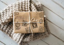 Load image into Gallery viewer, Ephemeral Type IOD 12"x12"  Decor Stamp - Great for Furniture, Crafts and Home Decor Great for Backgrounds Vintage Postcards and Writing