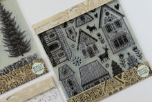 Load image into Gallery viewer, IOD Gingerbread Lane Stamp 12x12 Iron Orchid Designs Christmas Village Stamp Folk Art Holiday Houses DIY Craft Stamp