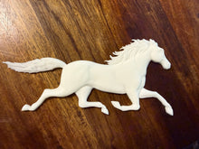 Load image into Gallery viewer, Running Horse Resin Castings Set of 2 Paintable Furniture Appliques White Resin Embellishments for Crafts DIY Decor Horse Decor