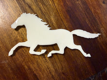 Load image into Gallery viewer, Running Horse Resin Castings Set of 2 Paintable Furniture Appliques White Resin Embellishments for Crafts DIY Decor Horse Decor