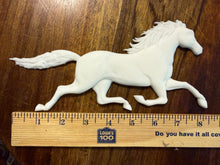 Load image into Gallery viewer, Running Horse Resin Castings Set of 2 Paintable Furniture Appliques White Resin Embellishments for Crafts DIY Decor Horse Decor
