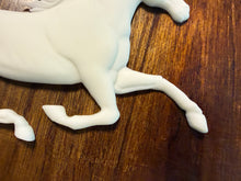 Load image into Gallery viewer, Running Horse Resin Castings Set of 2 Paintable Furniture Appliques White Resin Embellishments for Crafts DIY Decor Horse Decor