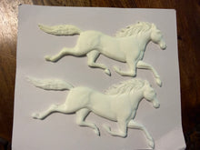 Load image into Gallery viewer, Running Horse Resin Castings Set of 2 Paintable Furniture Appliques White Resin Embellishments for Crafts DIY Decor Horse Decor