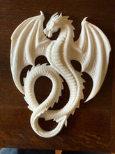 Load image into Gallery viewer, Resin Dragon Casting – Ready to Paint Fantasy Resin Casting – 9.5 Inch Dragon Plaque – DIY Craft Supply – Gamer Decor – Hand Poured Resin