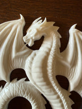 Load image into Gallery viewer, Resin Dragon Casting – Ready to Paint Fantasy Resin Casting – 9.5 Inch Dragon Plaque – DIY Craft Supply – Gamer Decor – Hand Poured Resin