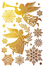 Load image into Gallery viewer, IOD Angels Sing Gilded Foil Transfer Gold & Silver Holiday Rub-On Transfer 8 Sheets 8" x 12"