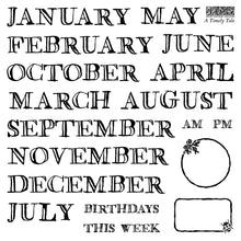 Load image into Gallery viewer, IOD A Timely Tale Stamp Set 6" x 6" Planner & Bullet Journal Stamps Four Sheet Boxed Set by Artist Jane Carkhill