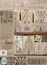 Load image into Gallery viewer, IOD Gingerbread Lane Stamp 12x12 Iron Orchid Designs Christmas Village Stamp Folk Art Holiday Houses DIY Craft Stamp