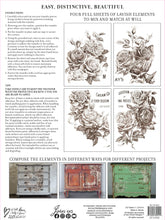 Load image into Gallery viewer, IOD Decorative Furniture Transfer May's Roses 12x16 Pad with 4 Sheets Furniture and Craft Rub On