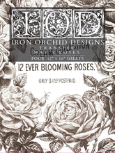 Load image into Gallery viewer, IOD Decorative Furniture Transfer May's Roses 12x16 Pad with 4 Sheets Furniture and Craft Rub On