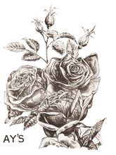 Load image into Gallery viewer, IOD Decorative Furniture Transfer May's Roses 12x16 Pad with 4 Sheets Furniture and Craft Rub On