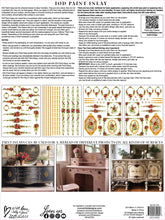 Load image into Gallery viewer, IOD Petite Fleur Red IOD Paint Inlay 12 x 16" 4  Sheets Furniture and Craft Inlay