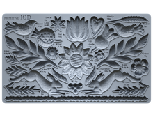 Load image into Gallery viewer, IOD Primitive 6x10 Decor Mould Folk Art designs Rabbits, Birds, Flowers and More
