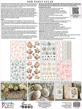 Load image into Gallery viewer, IOD Paint Inlay Spring Melody 16" x 12" Pad 8 Sheets Decorative Furniture Inlay Limited Quantities Bunnies Spring Flowers and more