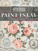 Load image into Gallery viewer, IOD Paint Inlay Spring Melody 16" x 12" Pad 8 Sheets Decorative Furniture Inlay Limited Quantities Bunnies Spring Flowers and more