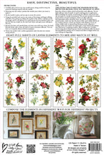 Load image into Gallery viewer, IOD Transfer Catharina Transfer  8" x 12" Pad 8 Sheets Roses Birds Florals