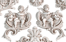 Load image into Gallery viewer, Cadré 6x10 IOD Mould Iron Orchid Designs Clay or Resin for Furniture or Crafts Ornate Baroque Mould |Cherub Furniture Appliqué Cadre