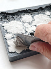 Load image into Gallery viewer, Felicite IOD Decor Furniture Mould 5 x 7 Iron Orchid Designs Use Clay/Resin for Furniture Jewelry Making Sugar Arts Detailed Roses Flowers