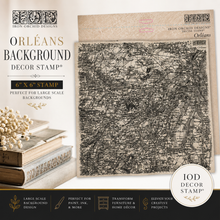 Load image into Gallery viewer, Orléans IOD Stamp 12x12 Vintage Map Texture Stamp Furniture Background Stamp Mixed Media & Junk Journal Stamp Orleans