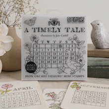 Load image into Gallery viewer, IOD A Timely Tale Stamp Set 6" x 6" Planner & Bullet Journal Stamps Four Sheet Boxed Set by Artist Jane Carkhill