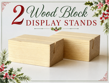 Load image into Gallery viewer, IOD Wood Block Display Stands – Set of 2 Display Bases for Quote Cards, Photos, Seasonal Decor & DIY Crafts 2" x 4" x 3"