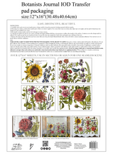 Load image into Gallery viewer, IOD Decorative Furniture Transfer Botanist's Journal 12x16 Pad with 4 Sheets Furniture and Craft Rub On