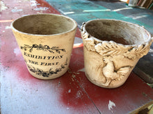 Load image into Gallery viewer, Clay Pot IOD Craft Kit Fleur de Lis Mould, Air Dry Clay, and a Crockery Transfer with  2 Pots, Paints, Sealer, Brush Online Instruction Included