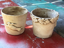Load image into Gallery viewer, Clay Pot IOD Craft Kit Fleur de Lis Mould, Air Dry Clay, and a Crockery Transfer with  2 Pots, Paints, Sealer, Brush Online Instruction Included