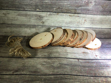 Load image into Gallery viewer, 12 Round Natural Wood Slices for Ornaments and Other Crafts