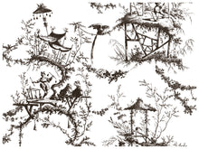 Load image into Gallery viewer, IOD Paint Inlay Petits Parasols Black 16" x 12" Pad 8 Sheets Decorative Furniture Inlay