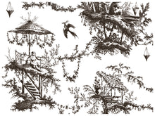 Load image into Gallery viewer, IOD Paint Inlay Petits Parasols Black 16" x 12" Pad 8 Sheets Decorative Furniture Inlay