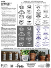 Load image into Gallery viewer, IOD Decorative Furniture Transfer Traditional Pots 12 x 16 pad 4 sheets- Perfect Vintage Label for Your Projects