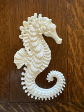 Load image into Gallery viewer, Seahorse Resin Casting Paintable Furniture Applique Coastal Beach Decor Nautical Embellishment DIY Craft Supply
