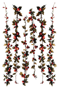 Crimson Velvet- IOD Decorative Furniture Transfer  8" x 12" Pad 8 Sheets Reindeer, Garlands,Banners,Stars, Stockings, Cat, Owl and More