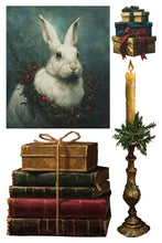 Load image into Gallery viewer, Crimson Velvet- IOD Decorative Furniture Transfer  8&quot; x 12&quot; Pad 8 Sheets Reindeer, Garlands,Banners,Stars, Stockings, Cat, Owl and More
