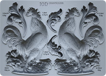 Load image into Gallery viewer, IOD Decor Mould Chanticleer 5&quot;x7&quot; Iron Orchid Designs Use With Clay or Resin Jewelry Making, Sugar Arts, Ceramics Rooster Flourishes
