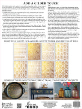 Load image into Gallery viewer, IOD Emporium Decor Foil Transfer New Type of Transfer 12&quot; x 16&quot;  Rub On Furniture and Crafts Gold Foil 8 Pages  Iron Orchid Designs

