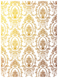 IOD Emporium Decor Foil Transfer New Type of Transfer 12" x 16"  Rub On Furniture and Crafts Gold Foil 8 Pages  Iron Orchid Designs