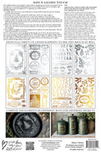 Load image into Gallery viewer, IOD Figgy &amp; Flourish  IOD Transfer 8x12 Pad Silver and Gold Rub On Furniture Crafts Iron Orchid Designs Christmas Foil Transfer
