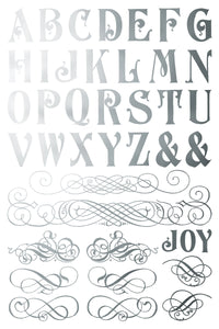 IOD Figgy & Flourish  IOD Transfer 8x12 Pad Silver and Gold Rub On Furniture Crafts Iron Orchid Designs Christmas Foil Transfer